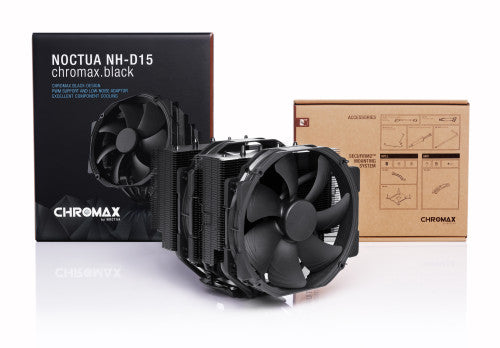 NOCTUA COOLER CPU NH-D15 CHROMAX.BLACK [NH-D15 CH.BK], 6 HEATPIPES DUAL TOWER, 2X NF-A15 140MM FAN PWM, INTEL LGA1851, LGA1700, LGA1200, LGA1151, AMD AM4, AM5 - imagen 3
