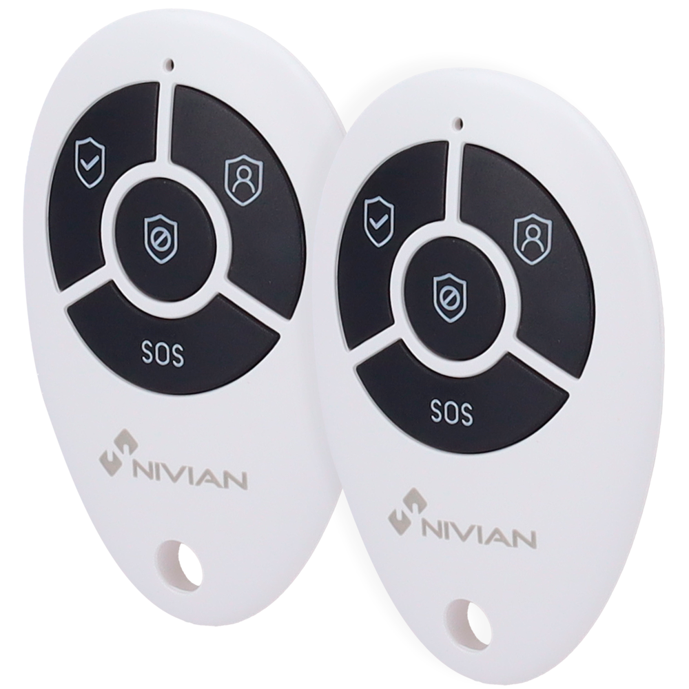 NIVIAN SMART 2XNVS-REMOTECONTROL - Nivian Smart - Mando a distancia - Armado, desarmado, parcial y pánico - Indicador LED - Inalámbrico 433MHz - Compatible con paneles de alarma Nivian Smart - imagen 1