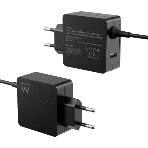 Ewent EW3979 cargador de dispositivo móvil Portátil Negro Corriente alterna Carga rápida Interior - imagen 2