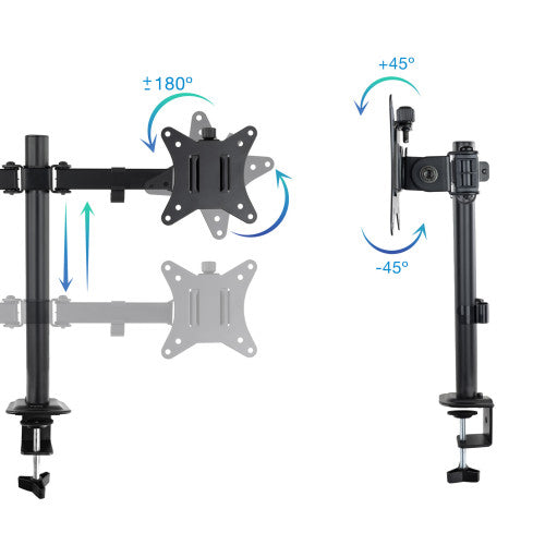 TooQ Soporte de Mesa para 2 Pantallas 17"-27", Negro - imagen 2