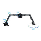 TooQ Soporte de Mesa para 2 Pantallas 17"-27", Negro - imagen 3