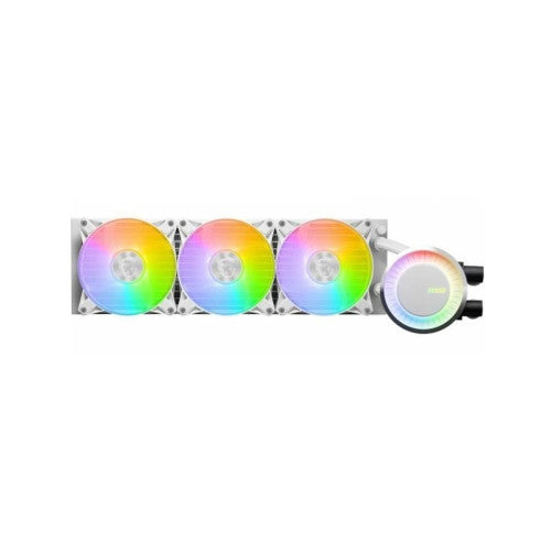 MSI SISTEMA DE REFRIGERACION LIQUIDA MSI PARA CPU MAG CORELIQUID E360 WHITE,INTEL/AMD,RADIADOR 360MM,FAN4PIN,20dBA,ARGB (3 VENTILADORES) - imagen 1