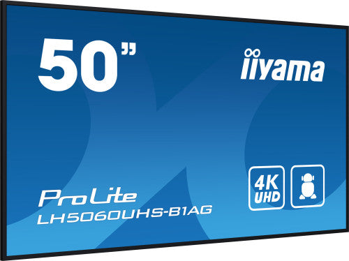 Iiyama MONITOR IIYAMA 50" 3840X2160, UHD, 500CD/M2, LANDSCAPE PORTRAIT, MM 2X 10W, 3X HDMI, USB 2.0 X2, WIFI, LAN, MEDIA PLAY USB, CONTROL LAN / RS232C, IISIGNAGE2 (CMS/DMS), E-SHARE,ANDROID 11 OS, 24/7,VESA MOUNT 300X400(SOPORTE PARED INCLUIDO) (LH5060UH - imagen 3