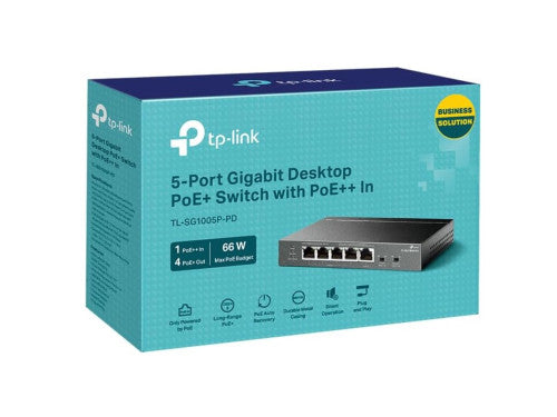 TP-Link Switch PoE TL-SG1005P-PD 5 Puertos Gigabit 66W Modo Extendido 250m - imagen 2