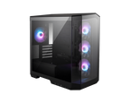 MSI CAJA MSI MAG PANO M100R PZ,2X2.5"+1X2.5"/3.5”+1X3.5”,3X120MM+1X120MM (ARGB),1XUSB3.2+1USB3.2 TYPE C+AUDIO+MICRO,MID TOWER,NEGRA (ADMITE PLACA ZERO) - imagen 1