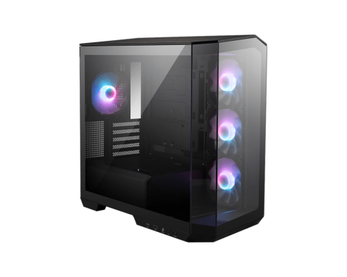 MSI CAJA MSI MAG PANO M100R PZ,2X2.5"+1X2.5"/3.5”+1X3.5”,3X120MM+1X120MM (ARGB),1XUSB3.2+1USB3.2 TYPE C+AUDIO+MICRO,MID TOWER,NEGRA (ADMITE PLACA ZERO) - imagen 1