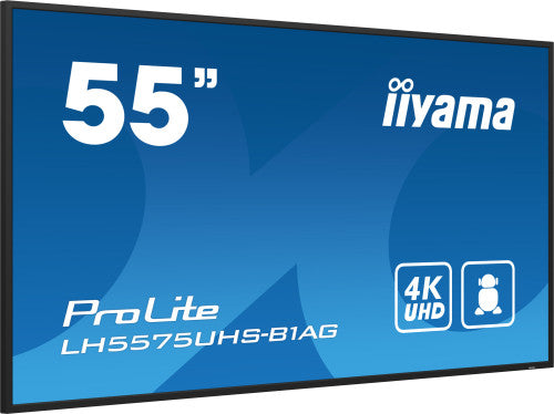 Iiyama MONITOR IIYAMA 55" (LH5575UHS-B1AG) 3840X2160, UHD IPS PANEL,OPERACION 24/7, 500CD/M, LANDSCAPE PORTRAIT, SIGNAL FAILOVER, SPEAKERS 2X 10W, MULTIPLE INPUTS (DVI-I (VGA), HDMI 3X), DP-OUT, USB 2.0 X2, WIFI, LAN, MEDIA PLAY USB PORT, CONTROL LAN / RS - imagen 3