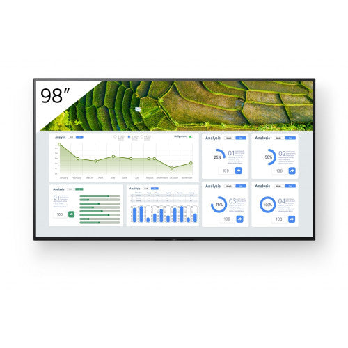 Imagen de Sony Monitor Profesional FW-98BZ30L 4K HDR Brillo 440 nits Operación 24/7