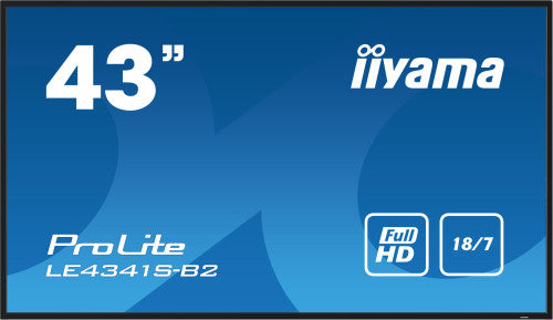 Iiyama MONITOR IIYAMA 43" 1920X1080, IPS PANEL, 1% HAZE, LANDSCAPE MODE, SPEAKERS 2X 10W , VGA, 3X HDMI, 350CD/M², MEDIA PLAY USB PORT, CONTROL LAN / RS232C, VESA 400X400 (LE4341S-B2) - imagen 1