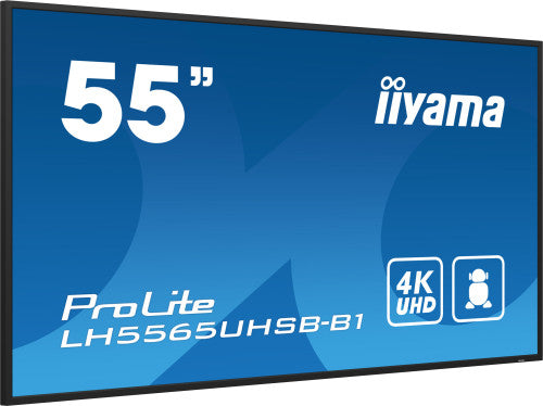 Iiyama MONITOR IIYAMA 55" , UHD IPS PANEL, HAZE 1%, 800CD/M, HORIZ Y VERT, SIGNAL FAILOVER, MM 2X 10W, HDMI 2X, DP, USB 2.0 X2, WIFI, LAN, MEDIA PLAY USB PORT, CONTROL LAN / RS232C, IISIGNAGE2 (CMS/DMS), E-SHARE, ANDROID 11 OS, 24/7 OPERATION, VESA (400X - imagen 3