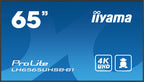 Iiyama MONITOR IIYAMA 65" , UHD IPS PANEL, HAZE 1%, 800CD/M, HORIZ Y VERT, SIGNAL FAILOVER, MM 2X 10W, HDMI 2X, DP, USB 2.0 X2, WIFI, LAN, MEDIA PLAY USB PORT, CONTROL LAN / RS232C, IISIGNAGE2 (CMS/DMS), E-SHARE, ANDROID 11 OS, 24/7 OPERATION, VESA (400X - imagen 1