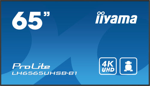 Iiyama MONITOR IIYAMA 65" , UHD IPS PANEL, HAZE 1%, 800CD/M, HORIZ Y VERT, SIGNAL FAILOVER, MM 2X 10W, HDMI 2X, DP, USB 2.0 X2, WIFI, LAN, MEDIA PLAY USB PORT, CONTROL LAN / RS232C, IISIGNAGE2 (CMS/DMS), E-SHARE, ANDROID 11 OS, 24/7 OPERATION, VESA (400X - imagen 1