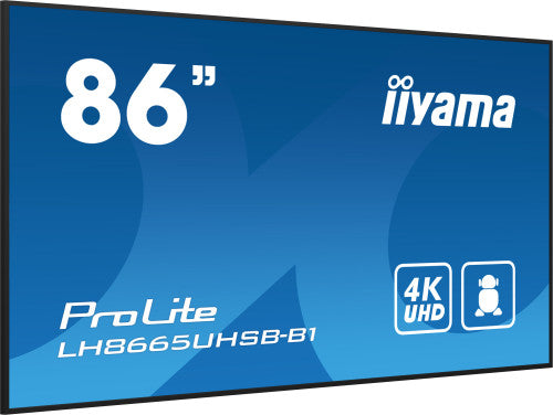 Iiyama MONITOR IIYAMA 86" , UHD IPS PANEL, HAZE 1%, 800CD/M, HORIZ Y VERT, SIGNAL FAILOVER, MM 2X 10W, HDMI 2X, DP, USB 2.0 X2, WIFI, LAN, MEDIA PLAY USB PORT, CONTROL LAN / RS232C, IISIGNAGE2 (CMS/DMS), E-SHARE, ANDROID 11 OS, 24/7 OPERATION, VESA (600X - imagen 3