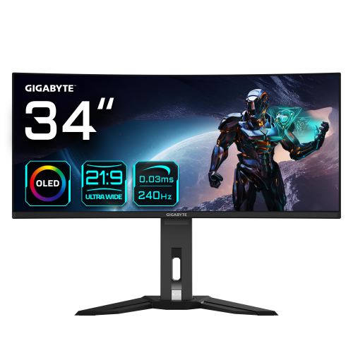 Gigabyte MO34WQC2 pantalla para PC 86,4 cm (34") 3440 x 1440 Pixeles Wide Quad HD OLED Negro - imagen 1