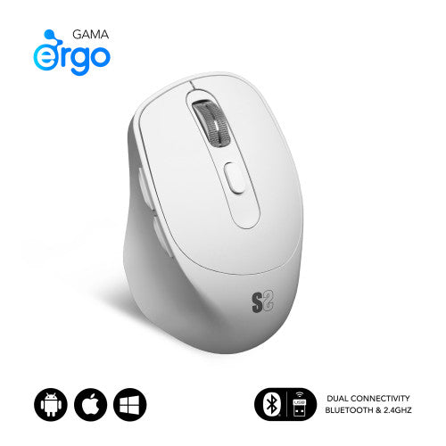 SUBBLIM Ratón CURVE ERGO DUAL MOUSE BATTERY BLACK - imagen 1