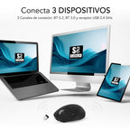 SUBBLIM Ratón CURVE ERGO DUAL MOUSE BATTERY BLACK - imagen 3