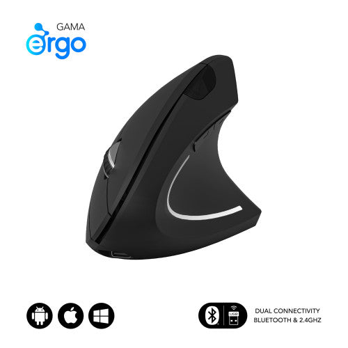 SUBBLIM Ratón GLIDE VERTICAL ERGO DUAL MOUSE BATTERY BLACK - imagen 1
