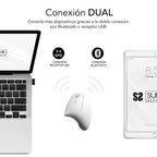 SUBBLIM Ratón GLIDE VERTICAL ERGO DUAL MOUSE BATTERY WHITE - imagen 2