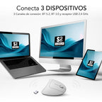 SUBBLIM Ratón GLIDE VERTICAL ERGO DUAL MOUSE BATTERY WHITE - imagen 3
