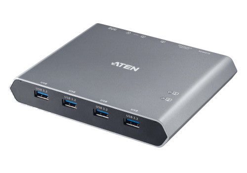 ATEN Conmutador KVM 4K DisplayPort USB-C de 2 puertos con paso de corriente