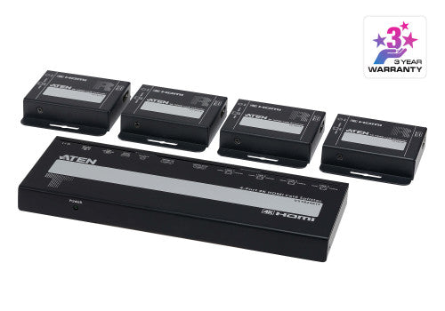 ATEN DISTRIBUIDOR / SPLITTER HDMI 4K SOBRE CAT 6 DE 4 PUERTOS EN KIT, CON 4 RECEPTORES, SALIDA HDMI LOCAL Y POC (VS1824KIT-AT-G) - imagen 1