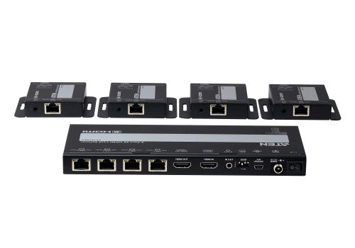 ATEN DISTRIBUIDOR / SPLITTER HDMI 4K SOBRE CAT 6 DE 4 PUERTOS EN KIT, CON 4 RECEPTORES, SALIDA HDMI LOCAL Y POC (VS1824KIT-AT-G) - imagen 2