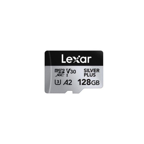 LEXAR 128GB LEXAR HIGH-PERFORMANCE SILVER PLUS MICROSDXC UHS-I, UP TO 205MB/S READ 150MB/S WRITE C10 A2 V30 U3,WITH ADAPTER - imagen 1