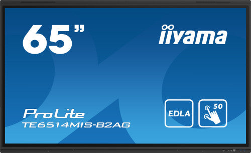 Iiyama MONITOR IIYAMA 65" IIWARE12E , ANDROID 13, 50-P, 3840X2160, UHD, FAN-LESS, MM 2X 8W + 2X 18W , MICRO 8X, HDMI 4X, HDMI-OUT, USB-C 2X UP TO 100W , MINI-JACK, OPTICAL, 435CD/M, LANDSCAPE, LAN 2X RS232C, WIFI/BT, VESA 600X400 , SLOT OPC (TE6514MIS-B2A - imagen 1