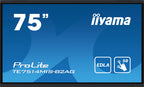 Iiyama MONITOR IIYAMA 75" IIWARE12E , ANDROID 13, 50-P, 3840X2160, UHD, FAN-LESS, MM 2X 8W + 2X 18W , MICRO 8X, HDMI 4X, HDMI-OUT, USB-C 2X UP TO 100W , MINI-JACK, OPTICAL, 435CD/M, LANDSCAPE, LAN 2X RS232C, WIFI/BT, VESA 600X400 , SLOT OPC (TE7514MIS-B2A - imagen 1