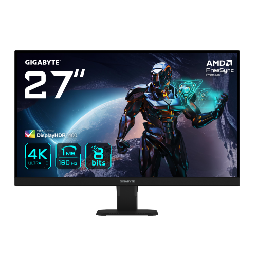 GIGABYTE GS27U 27” Monitor de juegos UHD - 3840 x 2160 (UHD), 160Hz, 1ms, 350 cd/m², Display HDR400, HDMI 2.1, DisplayPort 1.4 - imagen 1