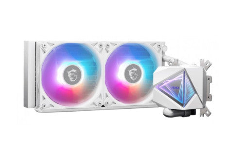 MSI SISTEMA DE REFRIGERACION LIQUIDA MSI PARA CPU MAG CORELIQUID I240 WHITE,INTEL/AMD,RADIADOR 240mm,FAN4PIN,20dBA,ARGB (2 VENTILADORES) (BLANCO)