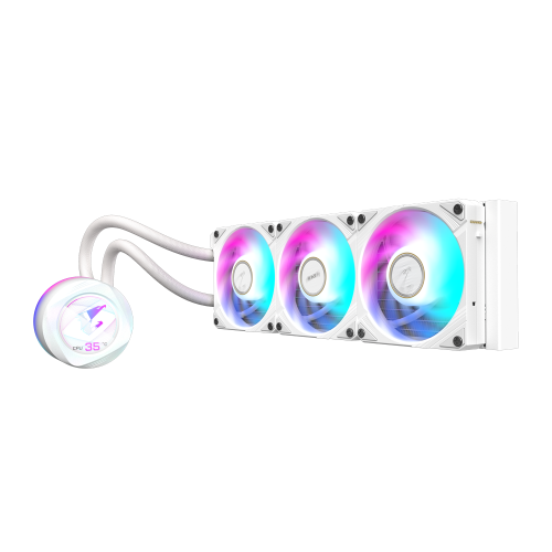 GIGABYTE Refrigeración líquida AIO AORUS WATERFORCE X II 360 ICE para CPU - 3 ventiladores ARGB de 120 mm, pantalla LCD a todo color, mecanismo de bloqueo magnético, DAISY-CHAIN, compatible con Intel LGA 1700 y AMD AM5, garantía de 6 años - imagen 3