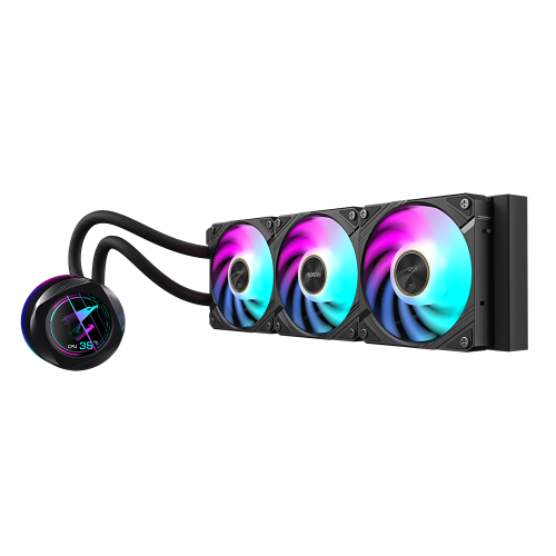 GIGABYTE Refrigeración líquida para CPU AORUS WATERFORCE X II 360 AIO - 3 ventiladores ARGB de 120 mm, pantalla LCD a todo color, mecanismo de interbloqueo magnético, DAISY-CHAIN, compatible con Intel LGA 1700 y AMD AM5, garantía de 6 años - imagen 3
