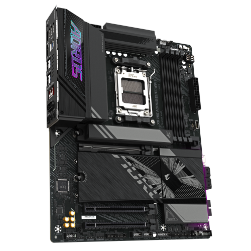 GIGABYTE Placa base X870E A ELITE WIFI7 - Compatible con CPUs AMD Ryzen 9000, VRM digital de 16+2+2 fases, hasta 8000MHz DDR5 (OC), 4xPCIe 5.0 + 4xM.2, Wi-Fi 7, LAN 2.5GbE, USB 3.2 Gen 2x2 - imagen 3