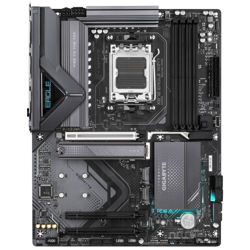 GIGABYTE Placa Base X870 EAGLE WIFI7 - Compatible con CPUs AMD Ryzen 9000, VRM de 14+2+2 fases, hasta 8000MHz DDR5 (OC), 4xPCIe 5.0 + 3xM.2, Wi-Fi 7, LAN 2.5GbE, USB 3.2 Gen 2x2 - imagen 2