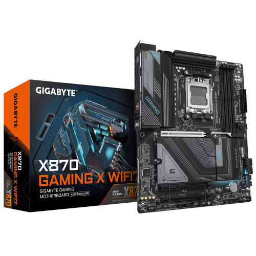 GIGABYTE Placa Base X870 GAMING X WIFI7 - Compatible con CPUs AMD Ryzen 9000, 16+2+2 fases VRM, hasta 8000MHz DDR5 (OC), 1xPCIe 5.0 + 3xM.2, Wi-Fi 7, LAN 2.5GbE, USB 3.2 Gen 2x2 - imagen 1