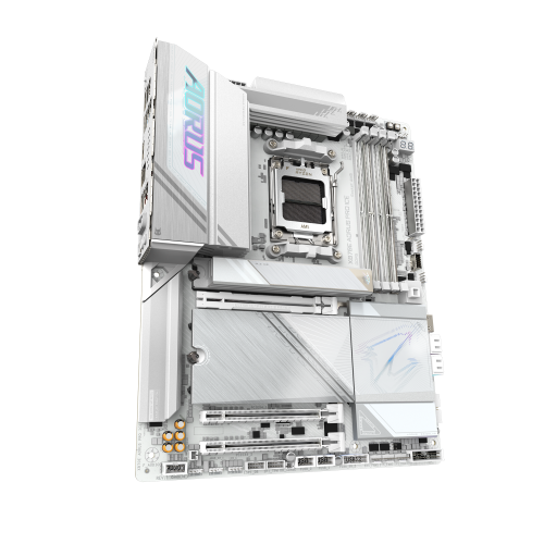 GIGABYTE Placa base X870E AORUS PRO ICE - Compatible con CPUs AMD Ryzen 9000, VRM digital de 16+2+2 fases, hasta 8000MHz DDR5 (OC), 4xM.2 + 4xPCIe 5.0, Wi-Fi 7, LAN 2.5GbE, USB 3.2 Gen 2x2 - imagen 3