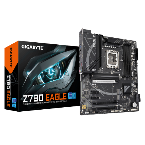 GIGABYTE Z790 EAGLE Placa base - Compatible con procesadores Intel Core de 14ª generación, VRM de 12+1+1 fases, hasta 7600 MHz DDR5 (OC), 3xPCIe 4.0 M.2, LAN 2,5 GbE, USB 3.2 Gen 2 - imagen 1