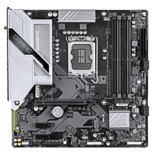 GIGABYTE B760M GAMING PLUS WIFI DDR4 Placa base - Compatible con procesadores Intel Core de 14ª generación, VRM de 4+1+1 fases, hasta 5333 MHz DDR4 (OC), 2xPCIe 4.0 M.2, Wi-Fi 6, LAN 1 GbE, USB 3.2 Gen 1 - imagen 2
