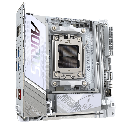 GIGABYTE X870I AORUS PRO ICE Placa base - Compatible con procesadores AMD Ryzen serie 9000, VRM de 8+2+1 fases, hasta 8400 MHz DDR5 (OC), 1xPCIe 5.0 M.2 + 1xPCIe 4.0 M.2, WI-FI 7, LAN 2,5 GbE, USB 4 - imagen 3