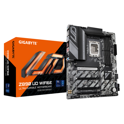 GIGABYTE Placa base Z890 UD WIFI6E - Compatible con CPUs Intel Core Ultra (Serie 2), VRM de 12+1+2 fases, hasta 8800MHz DDR5 (OC), 1xPCIe 5.0 + 2xPCIe 4.0, Wi-Fi 6E, LAN 2.5GbE, USB 4 - imagen 1