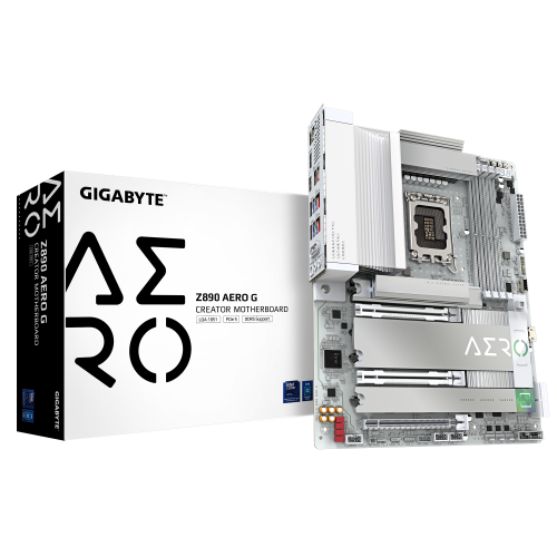 GIGABYTE Placa base Z890 AERO G - Compatible con CPUs Intel Core Ultra (Serie 2), VRM de 16+1+2 fases, hasta 8800MHz DDR5 (OC), 1xPCIe 5.0 + 4xPCIe 4.0, Wi-Fi 7, LAN 2.5GbE, Thunderbolt 4 - imagen 1