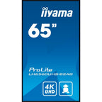 Iiyama MONITOR IIYAMA 65" 3840X2160, UHD, 500CD/M2, LANDSCAPE PORTRAIT, MM 2X 10W, 3X HDMI, USB 2.0 X2, WIFI, LAN, MEDIA PLAY USB, CONTROL LAN / RS232C, IISIGNAGE2 (CMS/DMS),E-SHARE,ANDROID 11 OS, 24/7,VESA MOUNT 400X400 (SOPORTE PARED INCLUIDO) (LH6560UH - imagen 2
