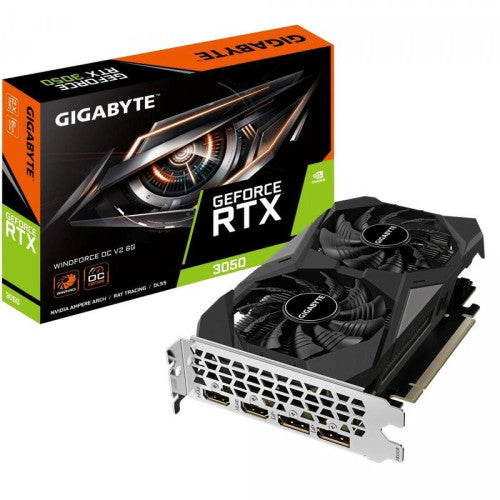 Gigabyte VGA GIGABYTE GV-N3050WF2OCV2-6GD,NV,RTX3050,GDDR6,6GB,96BIT,2HDMI+2DP,WINDFORCE 2X (2 VENTILADORES)
