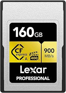 LEXAR 160GB PROFESSIONAL CFEXPRESS TYPE A CARD GOLD SERIE, UP TO 900MB/S READ 800MB/S WRITE. VPG 400 - imagen 1