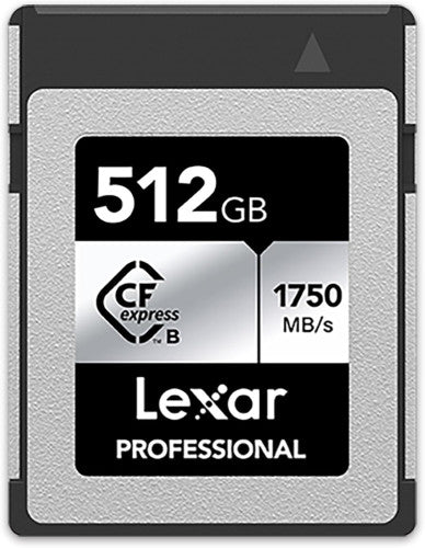 LEXAR 512GB PROFESSIONAL CFEXPRESS TYPE B CARD SILVER, UP TO 1750MB/S READ 1300MB/S WRITE - imagen 1