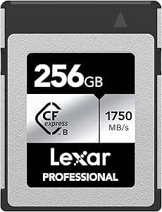 LEXAR 256GB PROFESSIONAL CFEXPRESS TYPE B CARD SILVER, UP TO 1750MB/S READ 1300MB/S WRITE - imagen 1
