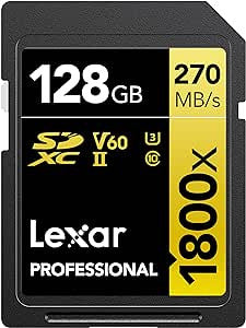 LEXAR 128GB PROFESSIONAL 1800X SDXC UHS-II CARDS, UP TO 280MB/S READ 210MB/S WRITE C10 V60 U3 - imagen 1