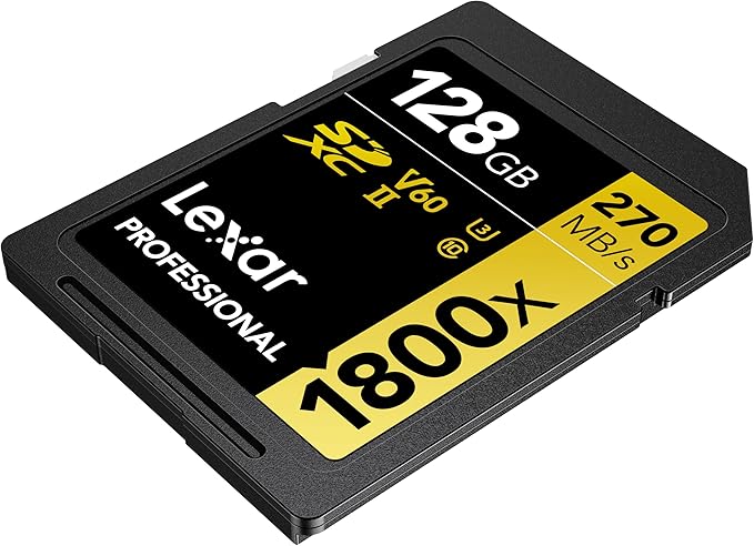 LEXAR 128GB PROFESSIONAL 1800X SDXC UHS-II CARDS, UP TO 280MB/S READ 210MB/S WRITE C10 V60 U3 - imagen 3