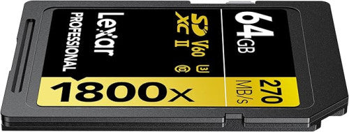 LEXAR 64GB PROFESSIONAL 1800X SDXC UHS-II CARDS, UP TO 280MB/S READ 210MB/S WRITE C10 V60 U3 - imagen 2